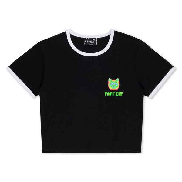 Ripndip Thermal Nermal Cropped Ringer Tee (Black)