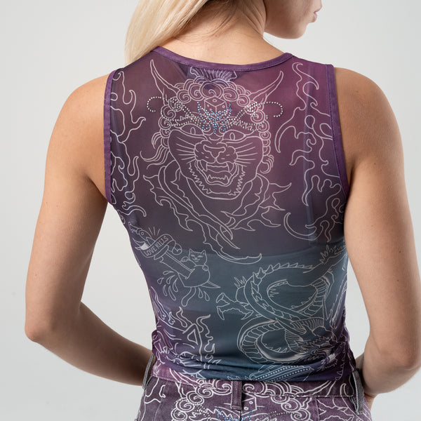 Ripndip Trace Mesh Cropped Tank (Multi)