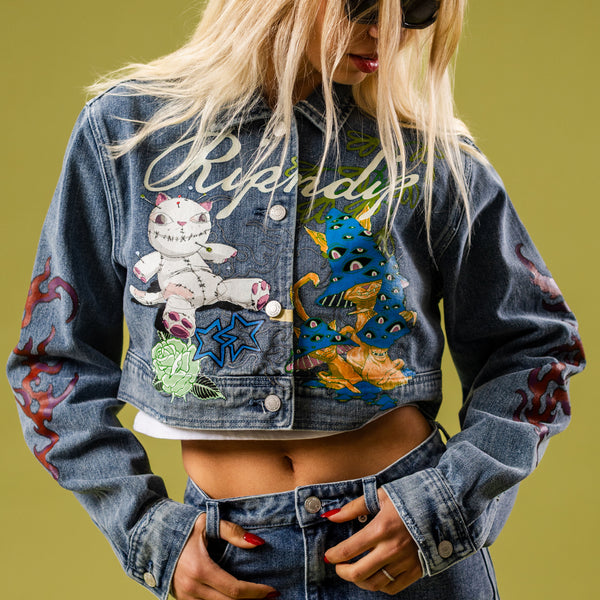 Ripndip Travis Cropped Denim Jacket (Light Wash)