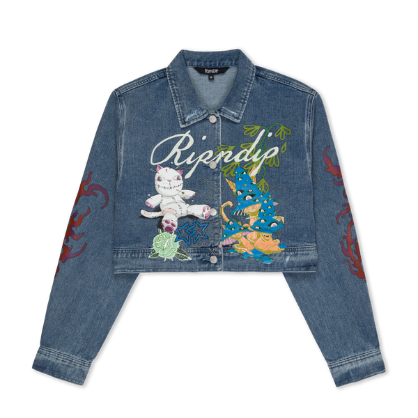 ripndip Travis Cropped Denim Jacket (Light Wash)