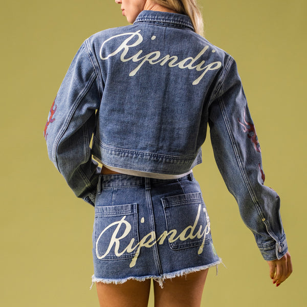 Ripndip Travis Denim Skirt (Light Wash)