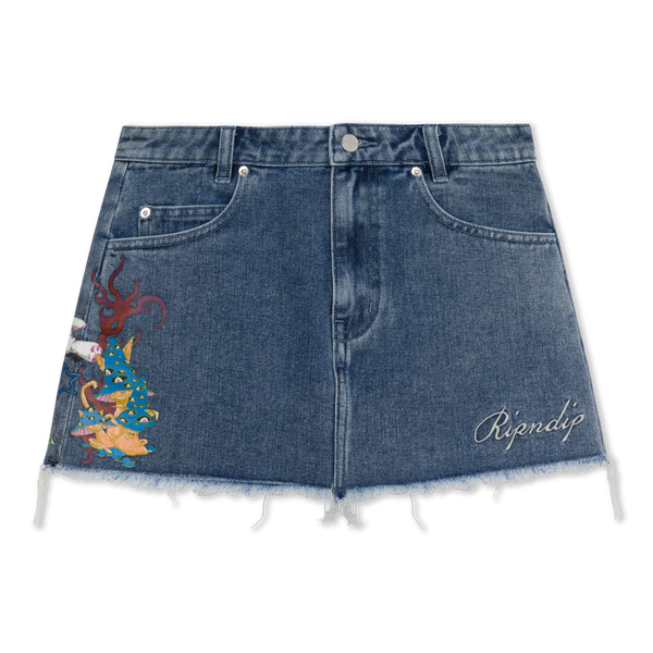 Ripndip Travis Denim Skirt (Light Wash)