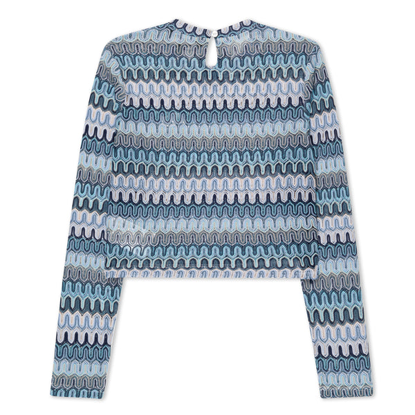 Ripndip Waves Crochet Crop Long Sleeve (Multi)