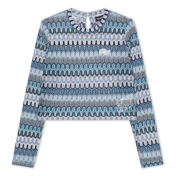 ripndip Waves Crochet Crop Long Sleeve (Multi)