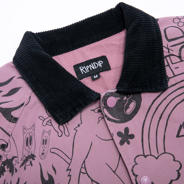 Ripndip We Don't Care Coaches Jacket (Mauve)