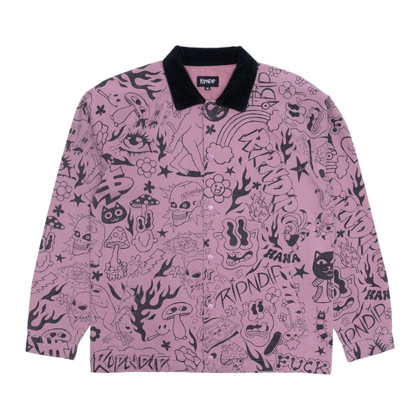 ripndip We Don't Care Coaches Jacket (Mauve)