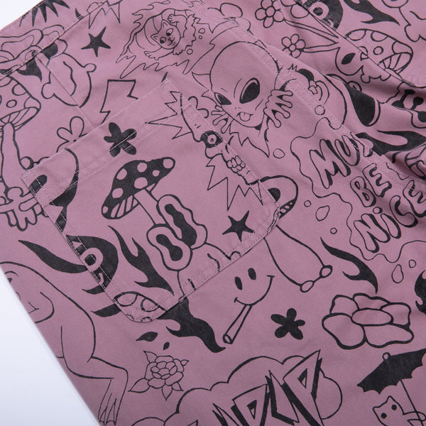 Ripndip We Don't Care Twill Pants (Mauve)