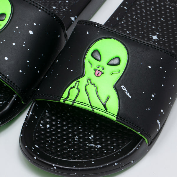 Ripndip We Out Here Slides (Black/Neon Green)