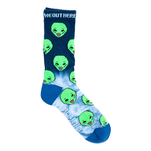 ripndip We Out Here Socks (Blue Half Dye)