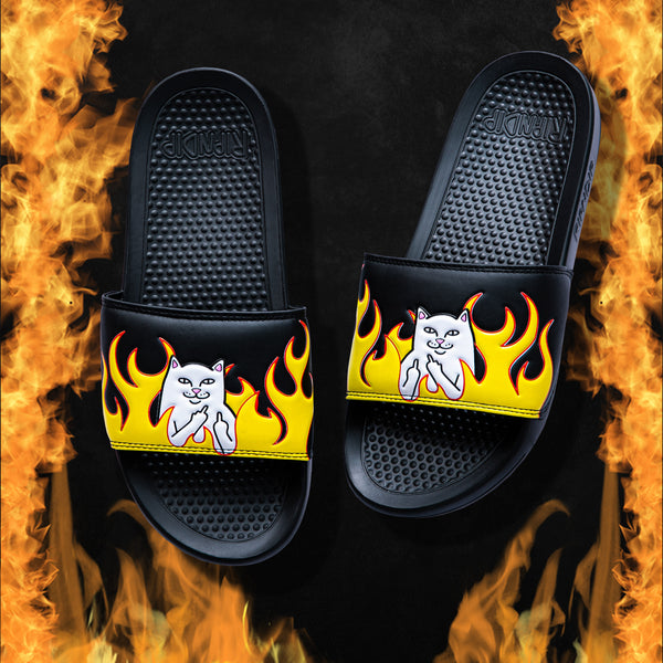 Ripndip Welcome To Heck Slides (Black Flame)