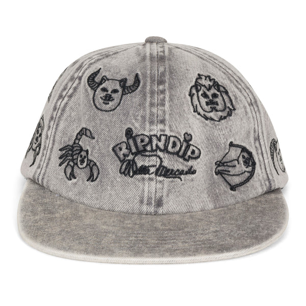 Ripndip Zodiac Mucho 6 Panel (Black Washed Denim)