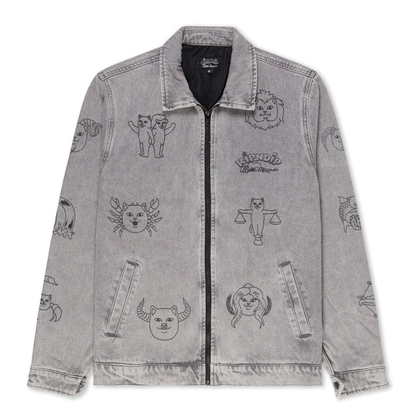 ripndip Zodiac Mucho Work Jacket (Grey Mineral Wash)