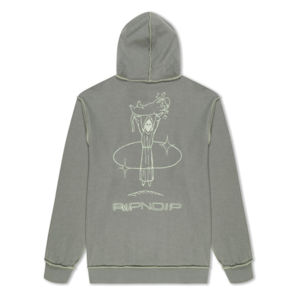 Ripndip Saturn Reverse Stitch Fleece Hoodie (Steel Grey)