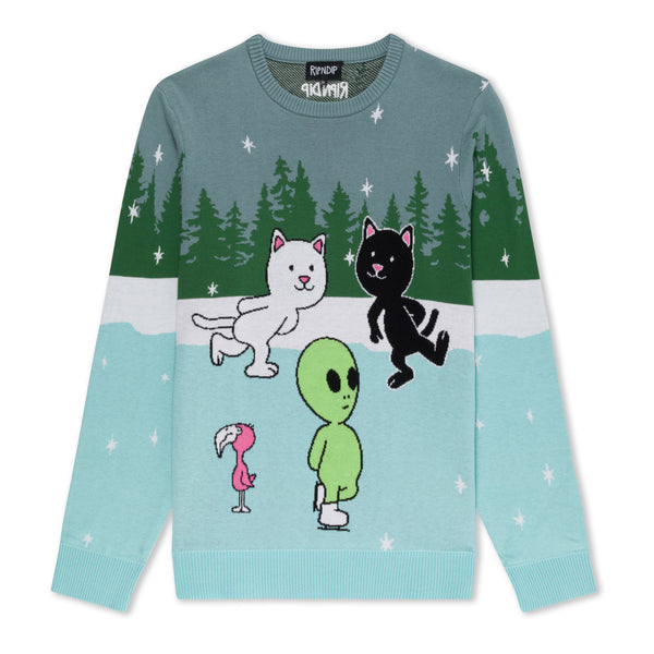 ripndip Skating With Friends Knit Sweater (Light Blue)
