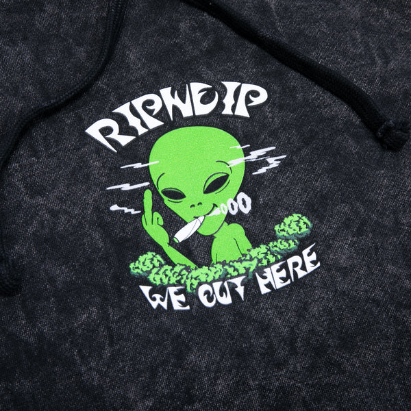 Ripndip We Out Here Smoking Hoodie (Black Mineral Wash)