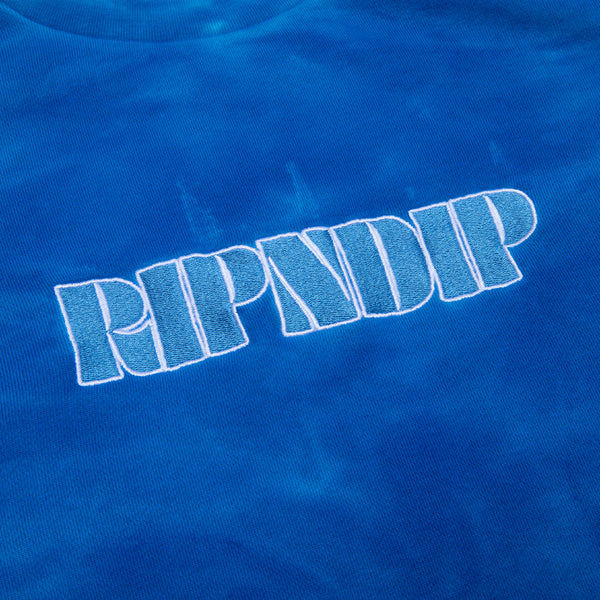 Ripndip Wilshire Embroidered Crewneck (Blue Stripe Dye)