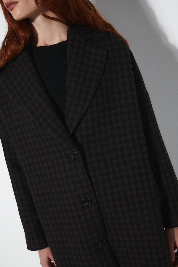 Rita Row Hyat Coat - Brown Checkered