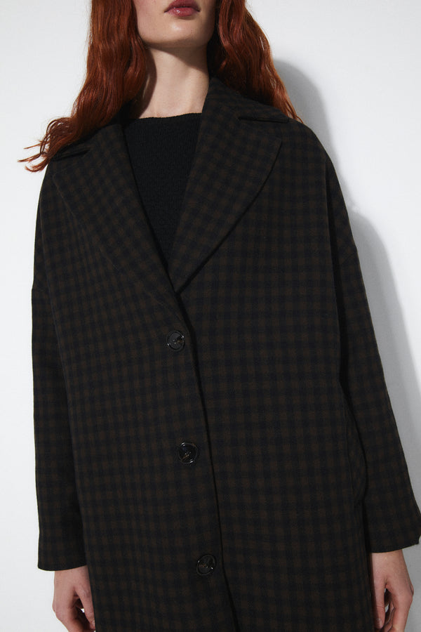 Rita Row Hyat Coat - Brown Checkered