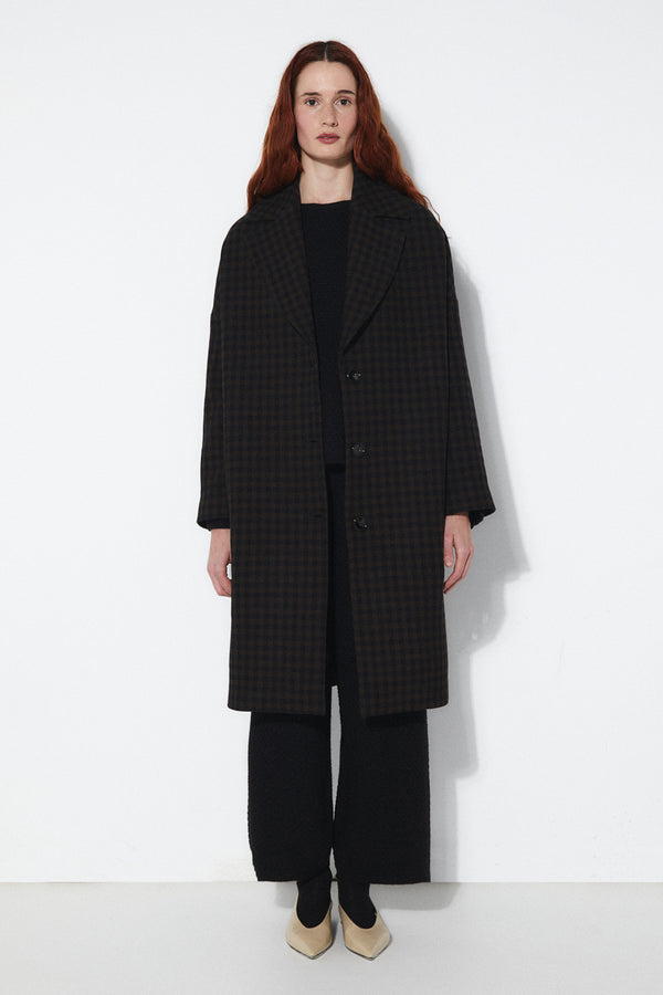 rita row Hyat Coat - Brown Checkered
