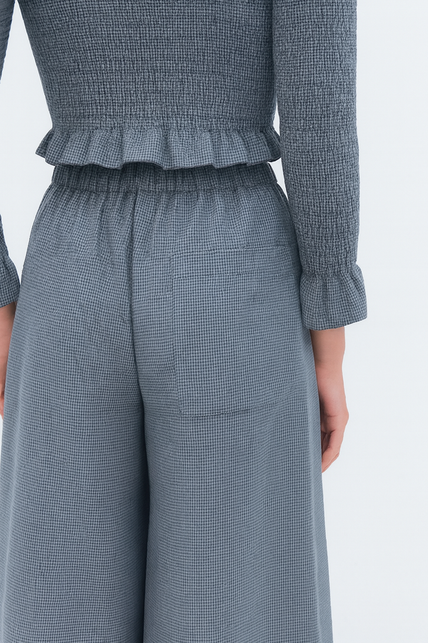 Rita Row Lobe Pants - Blue Checkered