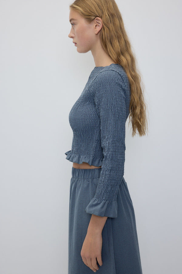 rita row Olga Top - Blue Checkered