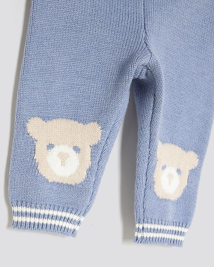 river island Baby Boys Blue Bear Fairisle Cardigan set