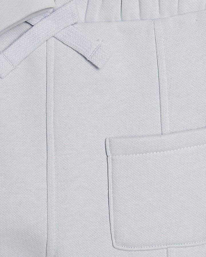 river island Baby Boys Blue Bear Pocket Sweatshirt Set