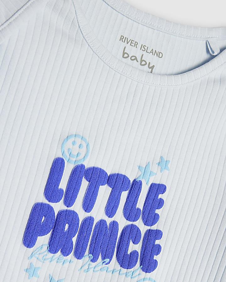 River Island Baby Boys Blue Little Prince T-Shirt Set