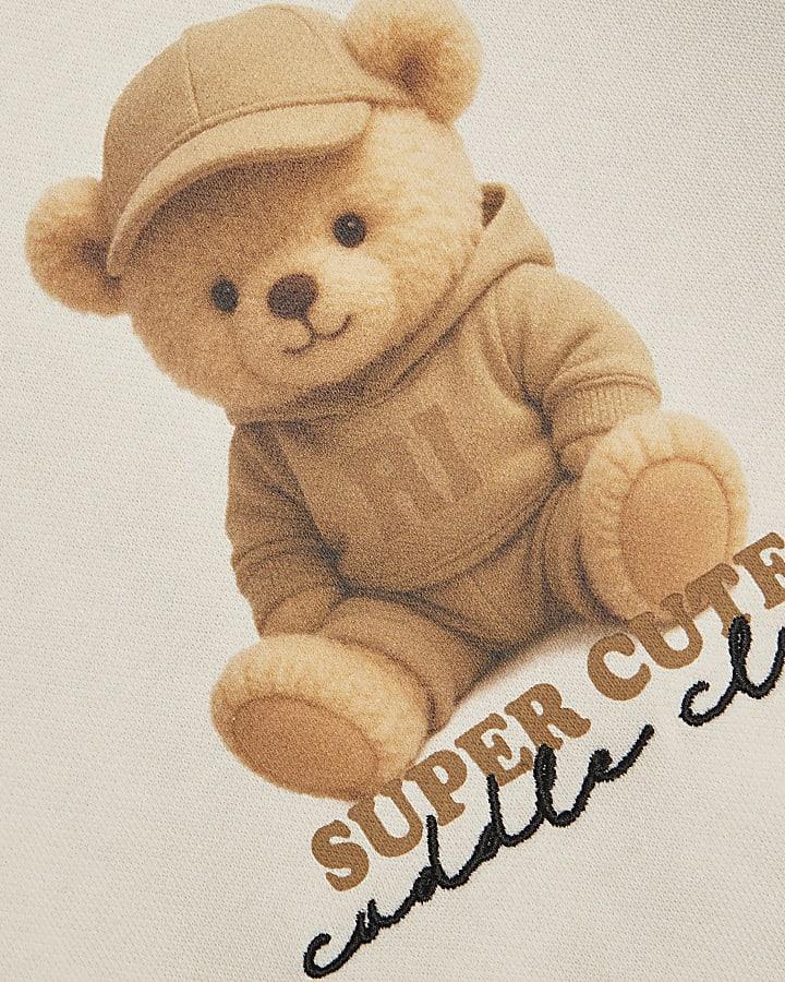 River Island Baby Boys Cream Super Cute Bear Sweat Set