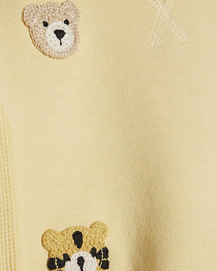 River Island Baby Boys Yellow Character Sweatshirt Set
