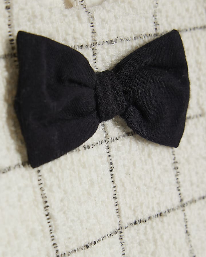 River Island Baby Girls Cream Check Dress And Socks Set