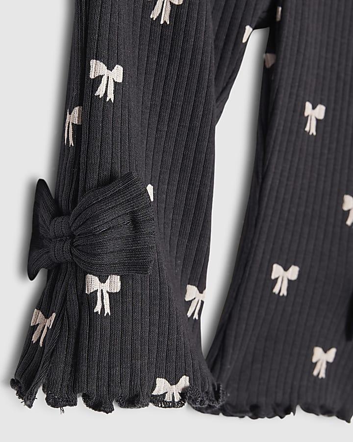 river island Baby Girls Pink Cute Bow Sweatshirt Set