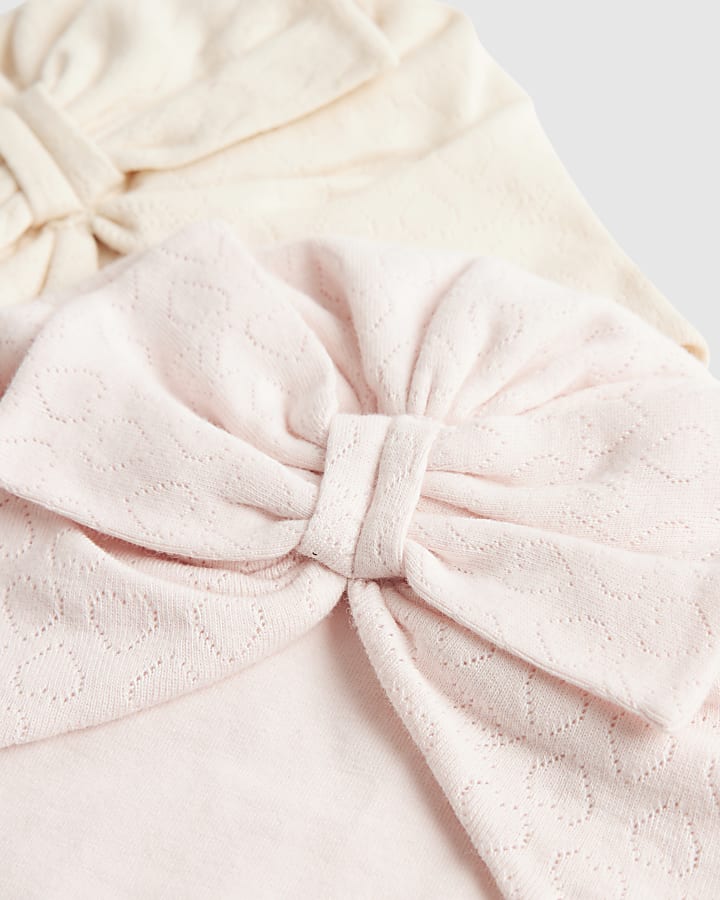 River Island Baby Girls Pink Floral Bow Turban Pack Of 2