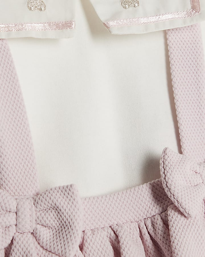 river island Baby Girls Pink Sailor Collar Romper Set