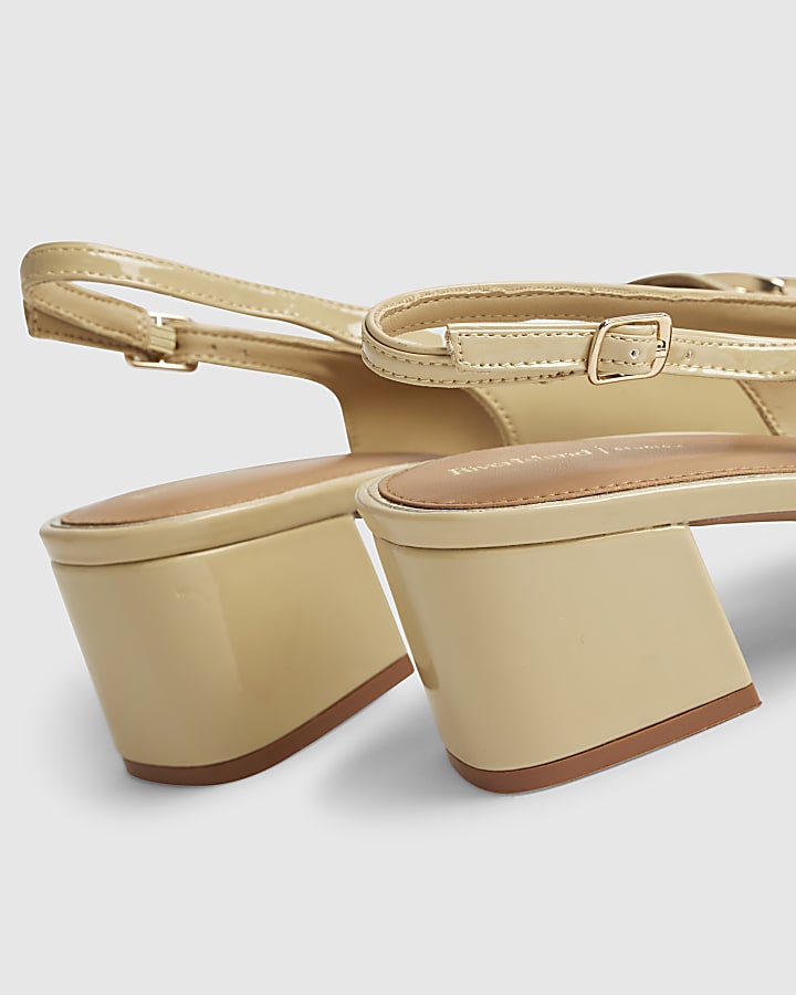 river island Beige Buckle Loafer Slingback Court Heels