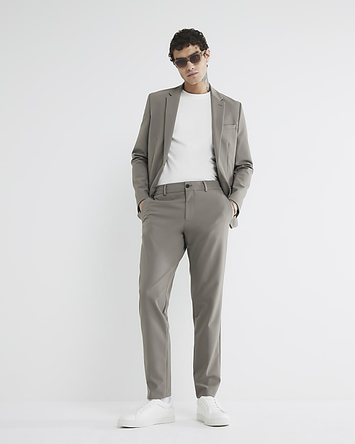 River Island Beige Comfort Stretch Skinny Suit Jacket