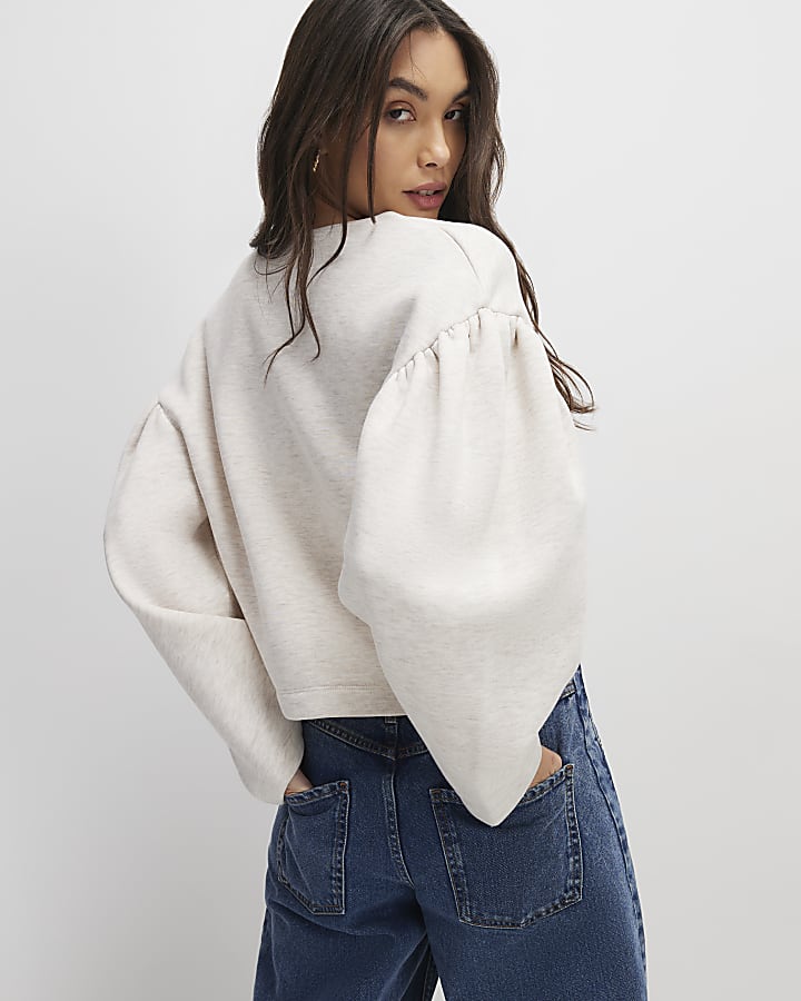 River Island Beige Long Sleeve Button Detail Cardigan