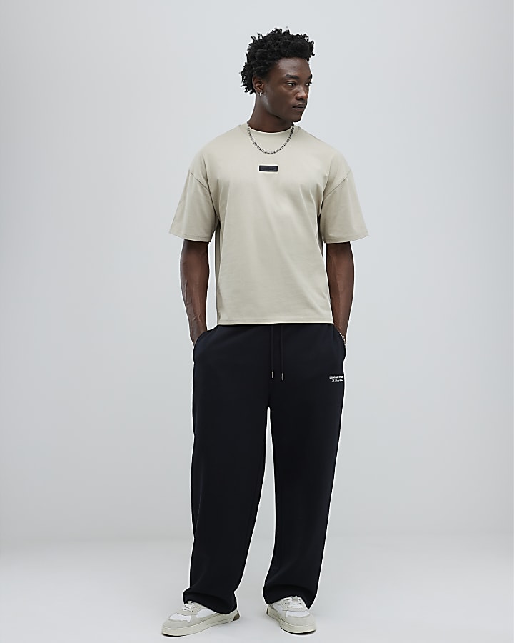 River Island Beige Oversized Fit Luminis Studios T-Shirt