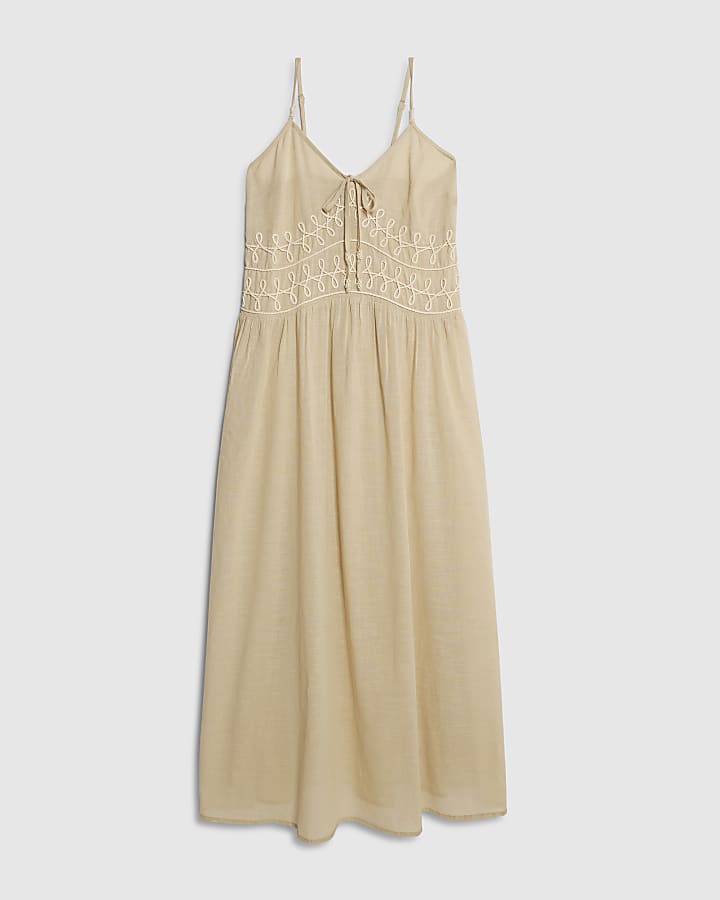 river island Beige Sleeveless Cornelli Maxi Beach Dress