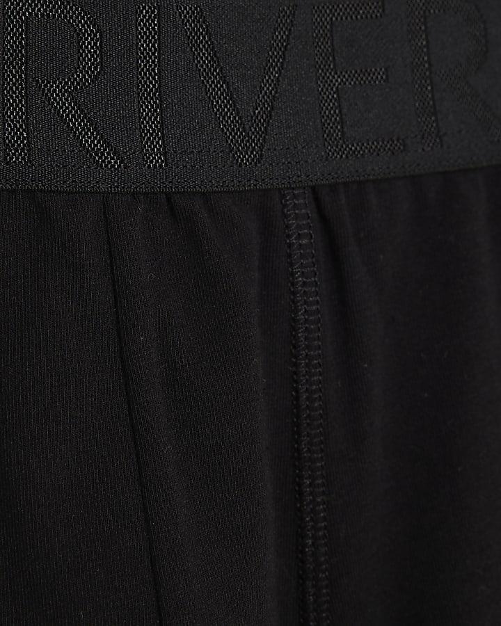 River Island Black 10 Pack RI Jacquard Waistband Trunks