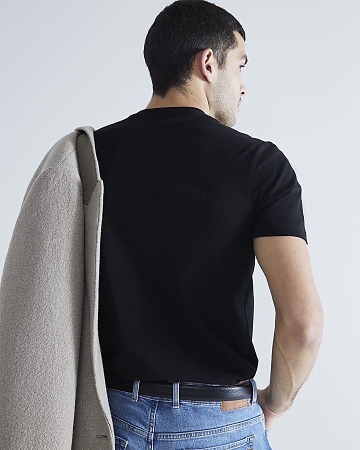 River Island Black 3 Pack Short Sleeve Slim Fit T-Shirt