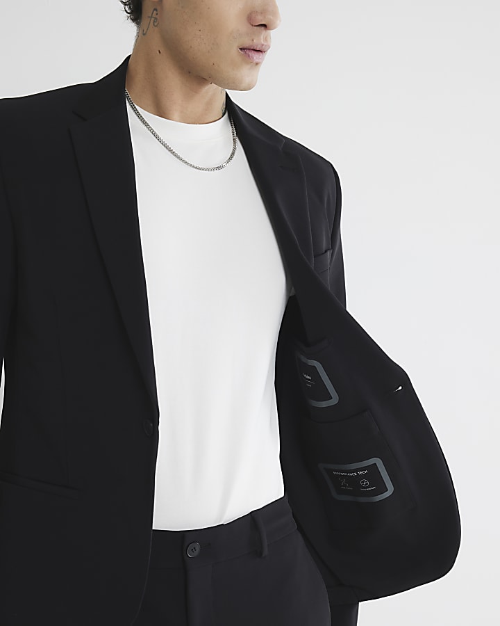 River Island Black Comfort Stretch Skinny Suit Jacket