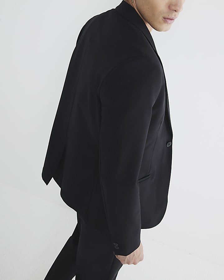 River Island Black Comfort Stretch Skinny Suit Jacket