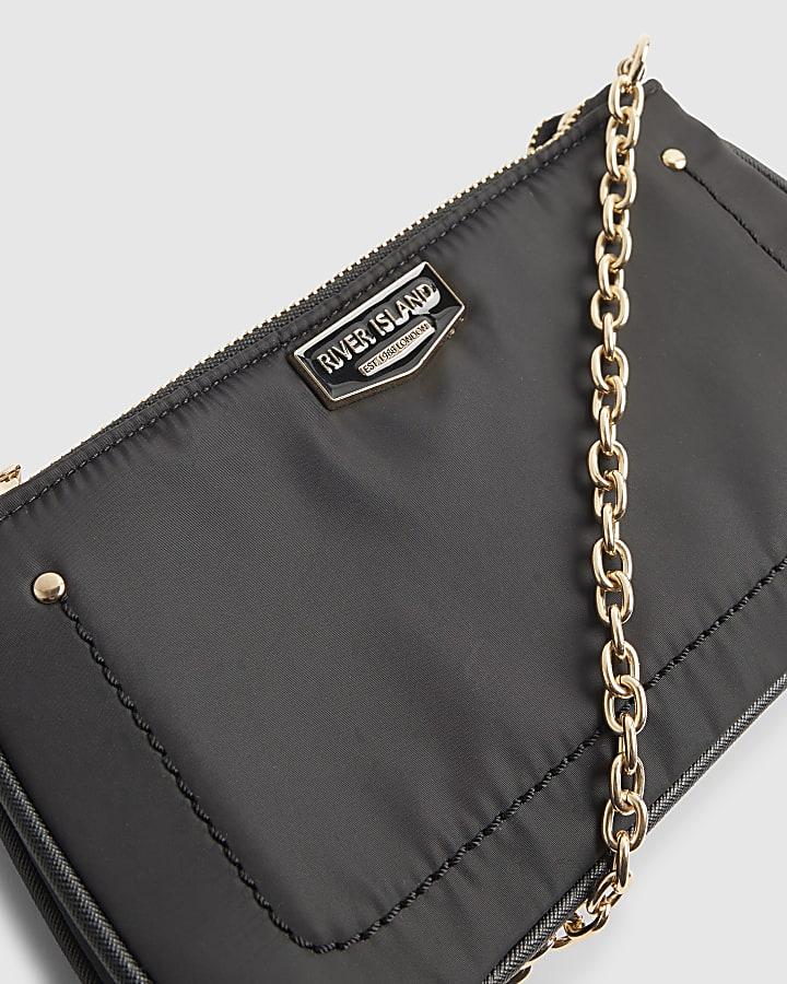 River Island Black Double Compartment Cross Body Bag