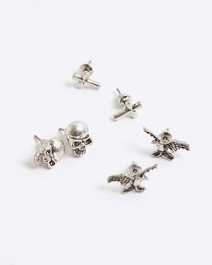 River Island Black Eagle Motif Crystal Multipack Earrings