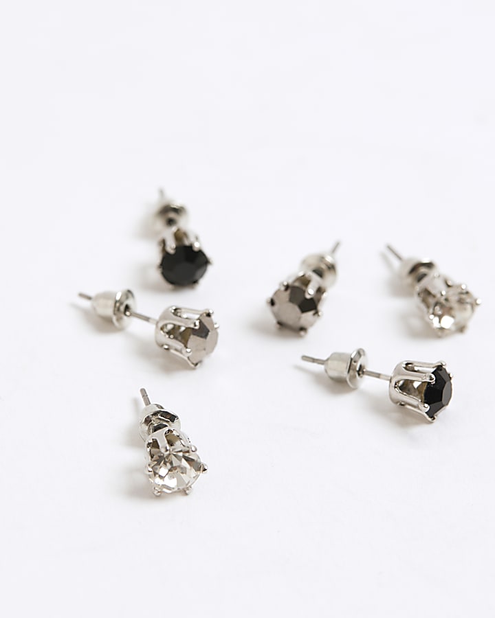 river island Black Eagle Motif Crystal Multipack Earrings