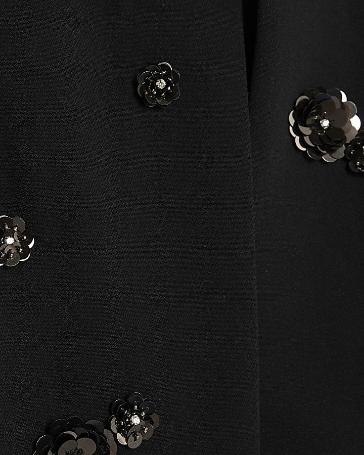 river island Black Embellished Layered Mini Shift Dress