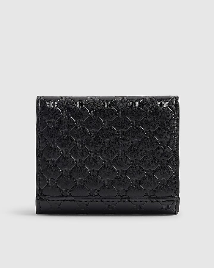 River Island Black Embossed Flap Front Foldout Purse