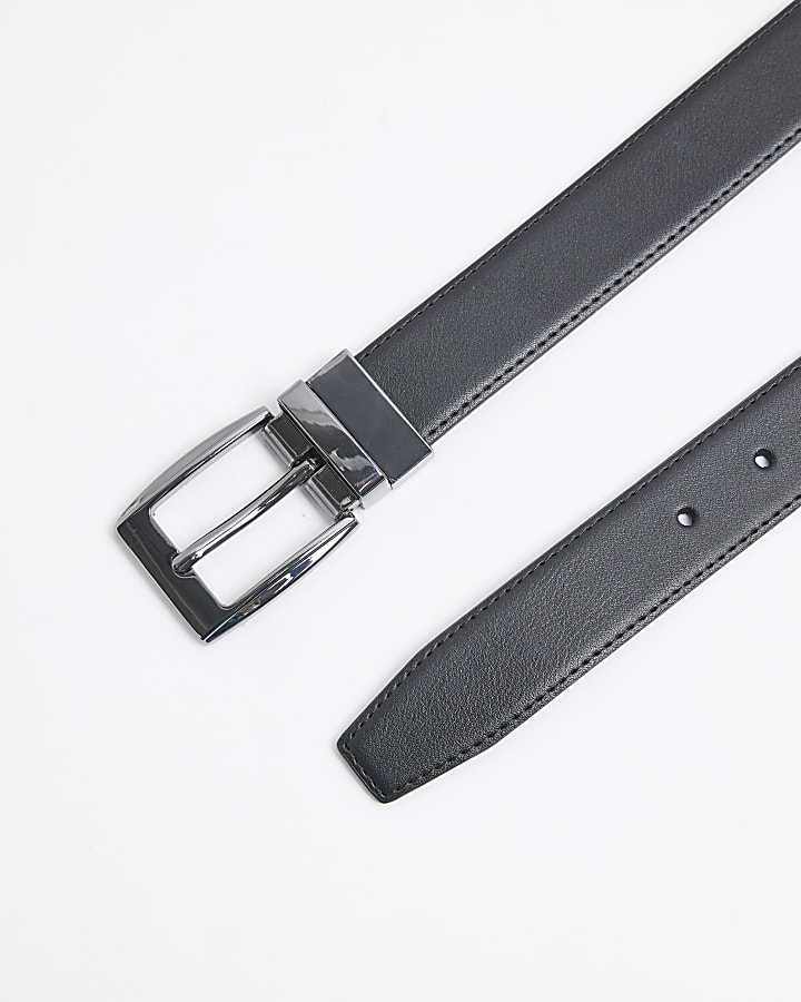 River Island Black Faux Leather Reversible Tan Belt