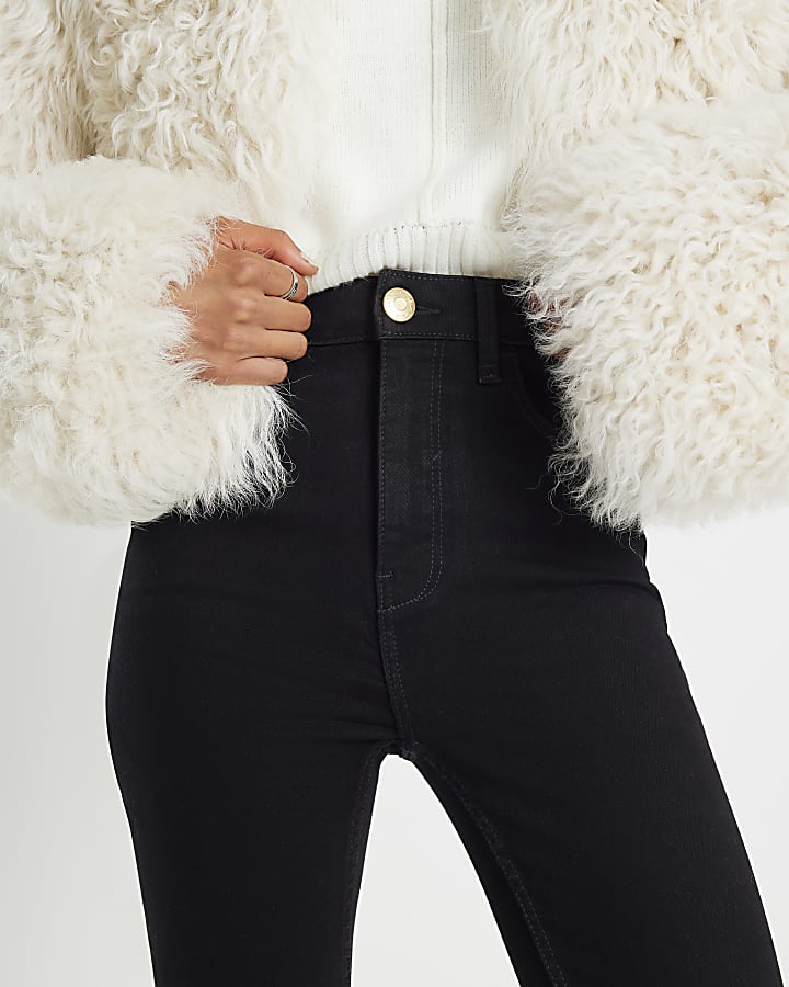 River Island Black High Rise Sculpt Black Skinny Jeans